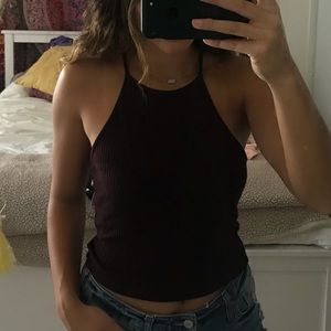Brandy Melville dark crimson crop